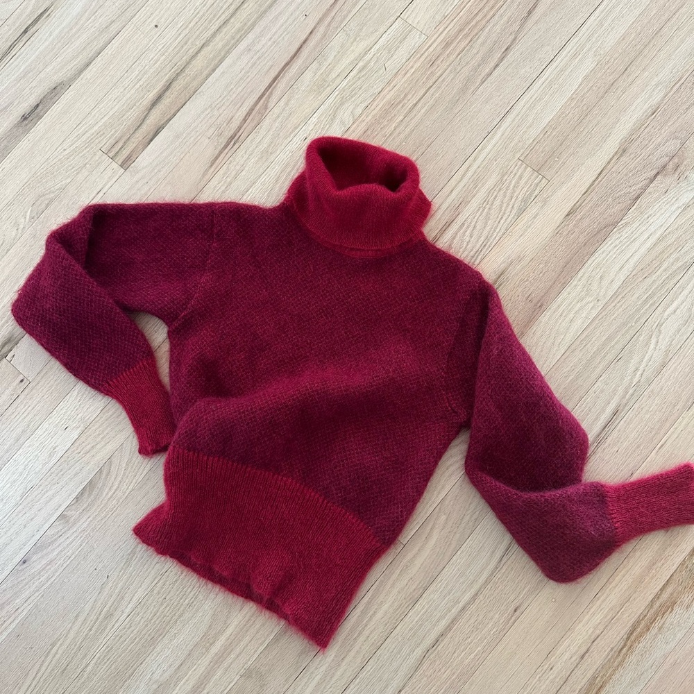 Gucci Red Turtleneck Sweater with Cowl Neck